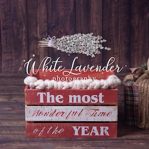 Digital Backdrop Christmas - Digital Backdrop Newborn - Digital Background Newborn -  Photography - Vintage Christmas Crate
