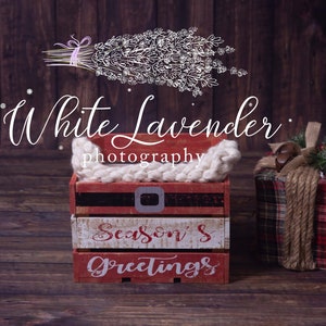 Digital Backdrop Christmas - Digital Backdrop Newborn - Digital Background Newborn -  Photography - Vintage Christmas Crate