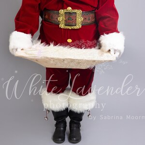 Santa holding newborn in a basket / bowl - digital backdrop - digital background