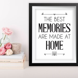 Printable Quote Art, 8x10 Printable Wall Art, Best Memories Made at Home Wall Art, Living Room Decor, Inspirational Quote, Best Memories
