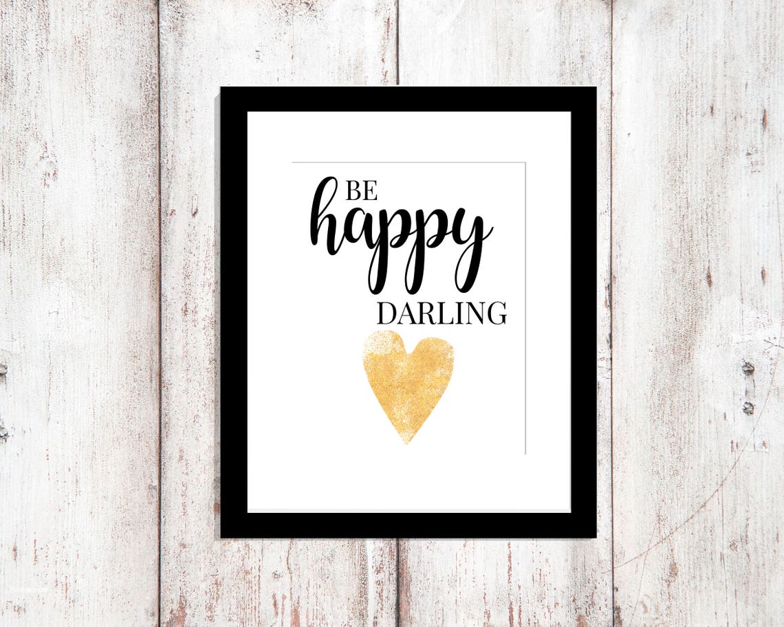 Printable Quote Art 8x10 Printable Wall Art Be Happy - Etsy