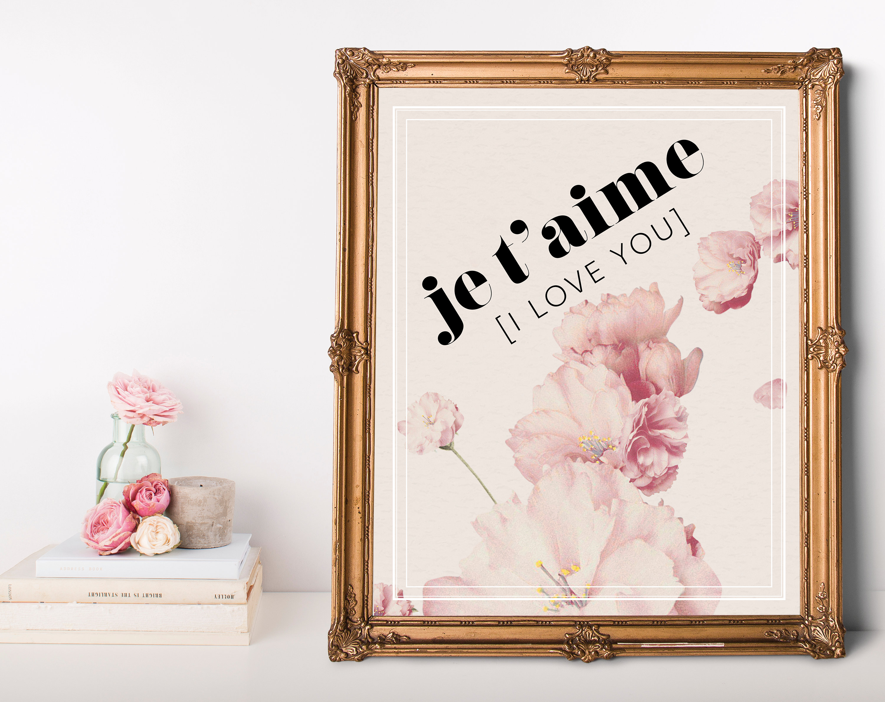 Je t'aime I Love You French Printable Art Quote Instant | Etsy