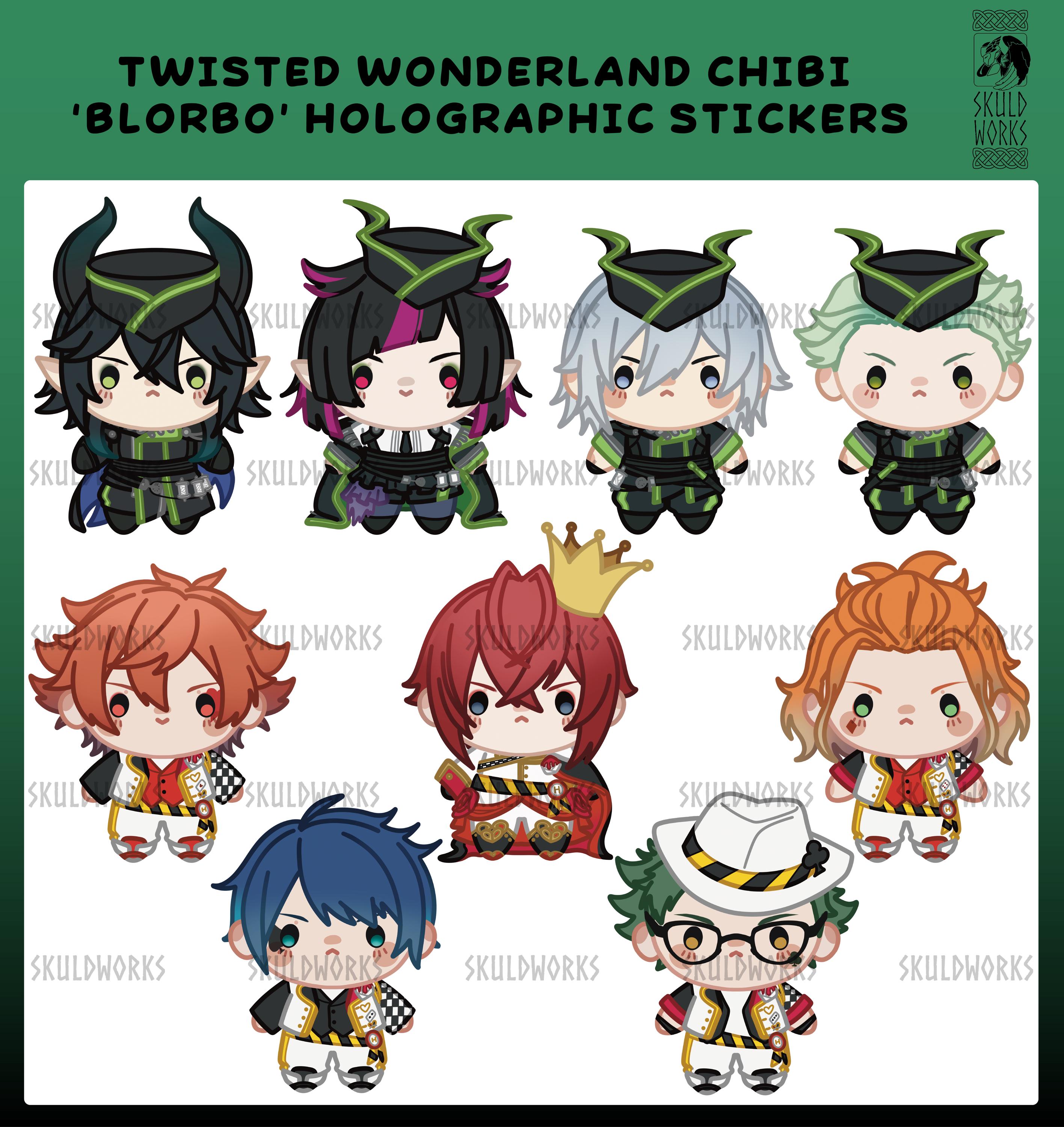 Twisted Wonderland - Rainbow Holographic Chibi Stickers - Etsy