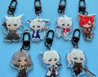 Final Fantasy XIV - 'Tiny Scions' Acrylic Charm - Thancred, Y'shtola, Urianger, G'raha, Alisaie, Alphinaud and Estinien