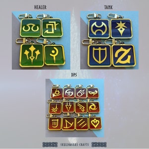 Final Fantasy XIV - Job Keychains - All 22 Classes (Tank, Healer, DPS) including Viper amd Pictomancer