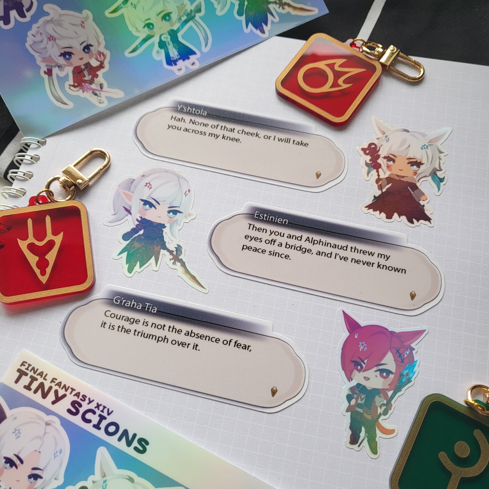 Final Fantasy XIV 'tiny Scions' Holographic Sticker Sheet Thancred, Y ...