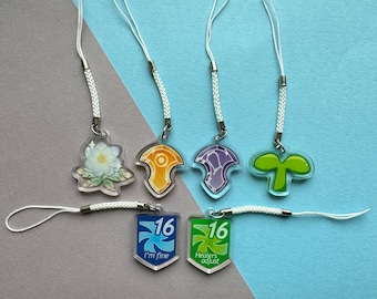 Final Fantasy XIV - Acrylic Phone Charms - Elpis Flower, New Sprout, Azem and Hades Crystals, Vuln Stacks