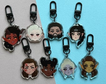 Baldur's Gate 3 - 'Companions' Acrylic Charm - Lae'zel, Astarion, Gale, Shadowheart, Wyll, Karlach, Halsin, Minthara