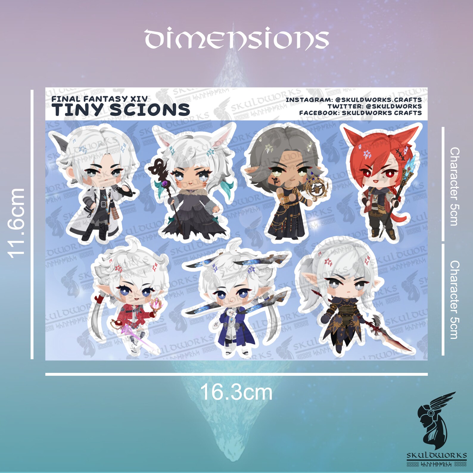 Final Fantasy XIV 'tiny Scions' Holographic Sticker Sheet Thancred, Y ...