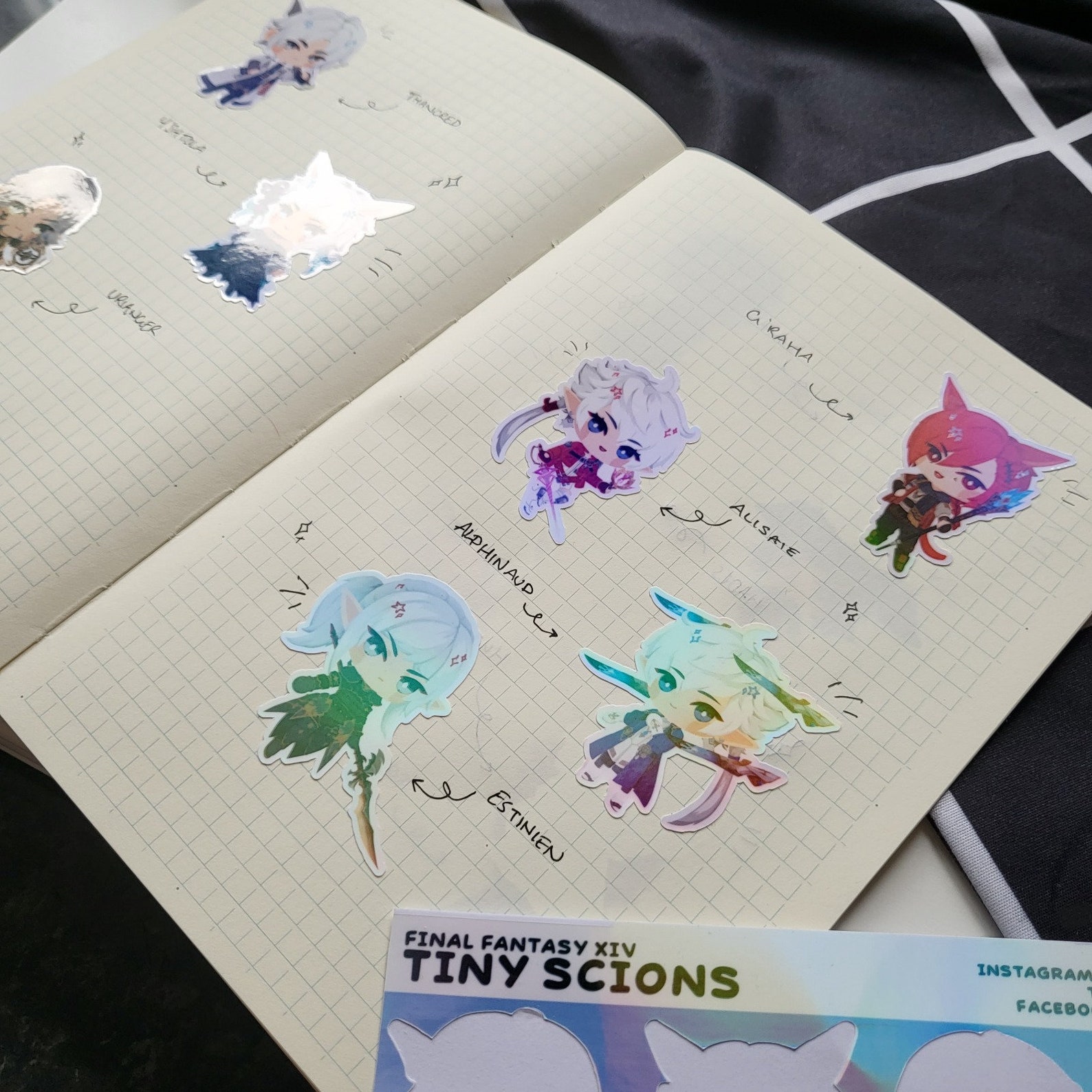Final Fantasy XIV 'tiny Scions' Holographic Sticker Sheet Thancred, Y ...