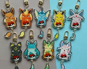 Eeveelution 'Lucky Cat' Charms - Vaporeon, Jolteon, Flareon, Espeon, Umbreon, Leafeon, Sylveon, Eevee