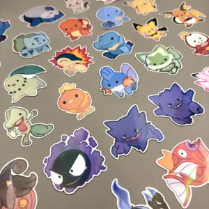 Pokemon Rainbow Holographic Chibi Stickers
