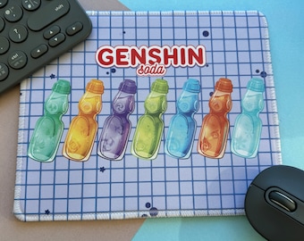 Genshin 'Soda' - Mouse Pad - Anemo, Geo, Electro, Dendro, Hydro, Pyro, Cryo