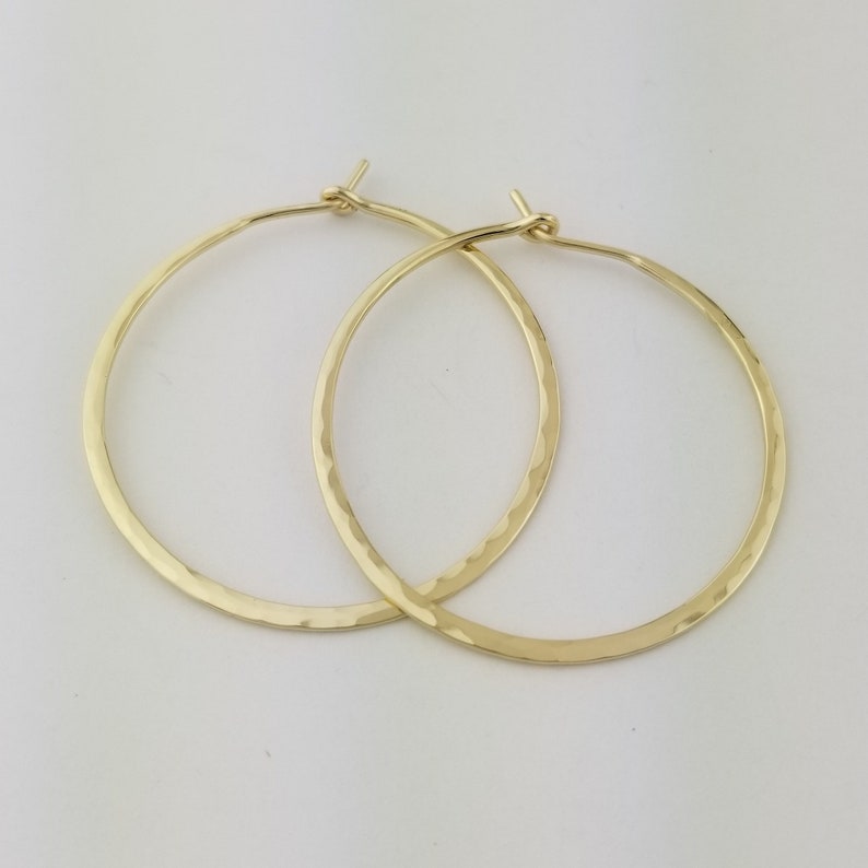 14k Extra Thick Hammered Hoops 16 Gauge Solid 14k Gold Etsy