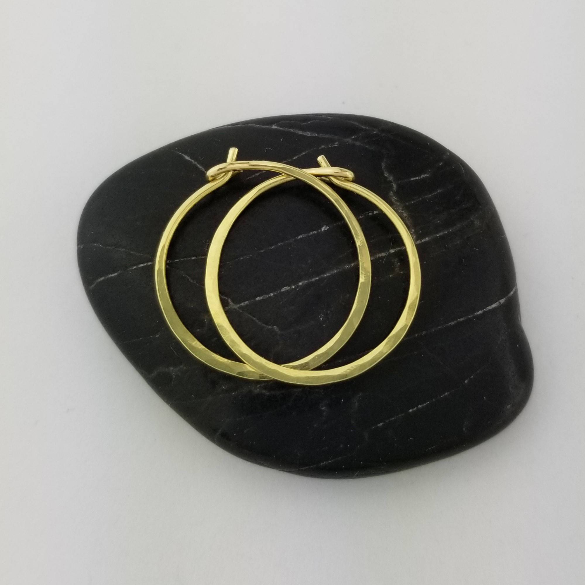Thin 18k Solid Gold Hoop Earrings Mother's Day Gift for Etsy UK