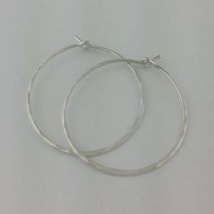 Thin Small Sterling Silver Hoop Earrings 20 Gauge Wire image 8