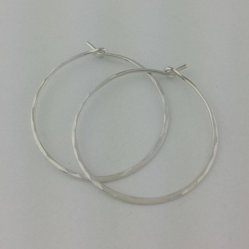 Thin Small Sterling Silver Hoop Earrings 20 Gauge Wire Etsy Canada