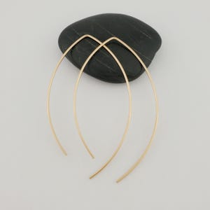 Thin Gold Filled Open Hoop Threader Earrings Birthday Gift for Adult Daughter Jewelry