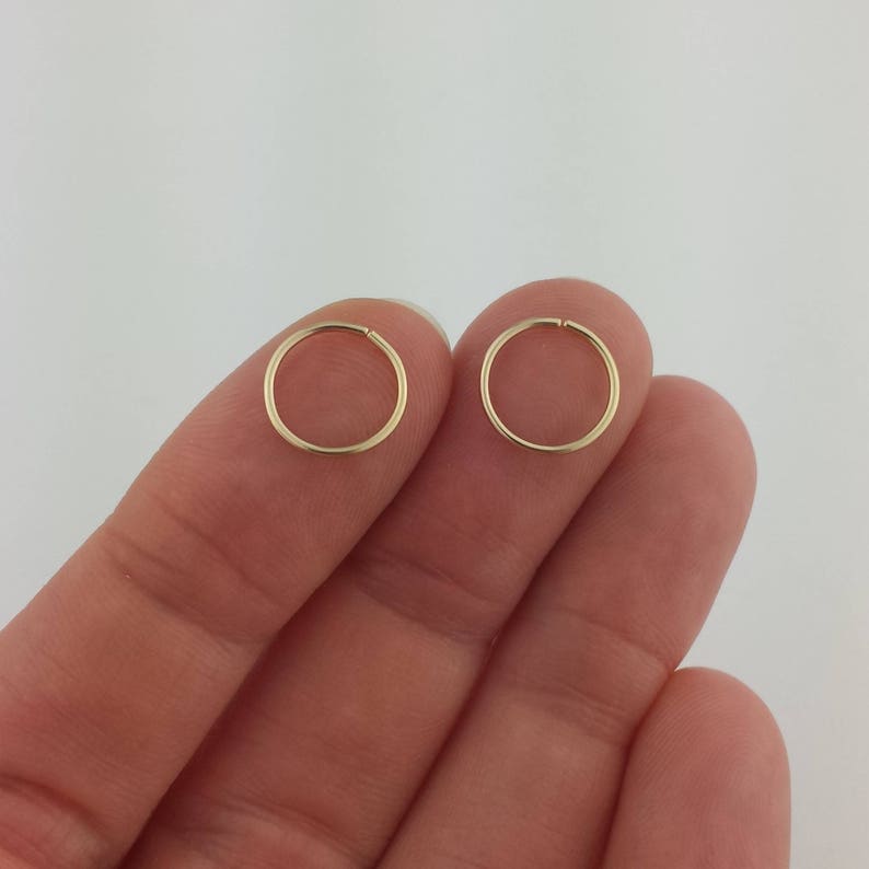 Gold Sleeper Hoop Earrings Tiny Solid Gold Hoops 14k 18k Etsy