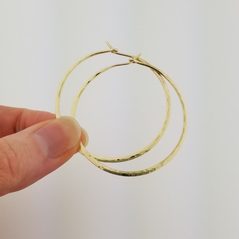 Extra Thick Hammered 14k Hoops 16 Gauge Solid 14k Gold Hoops Etsy