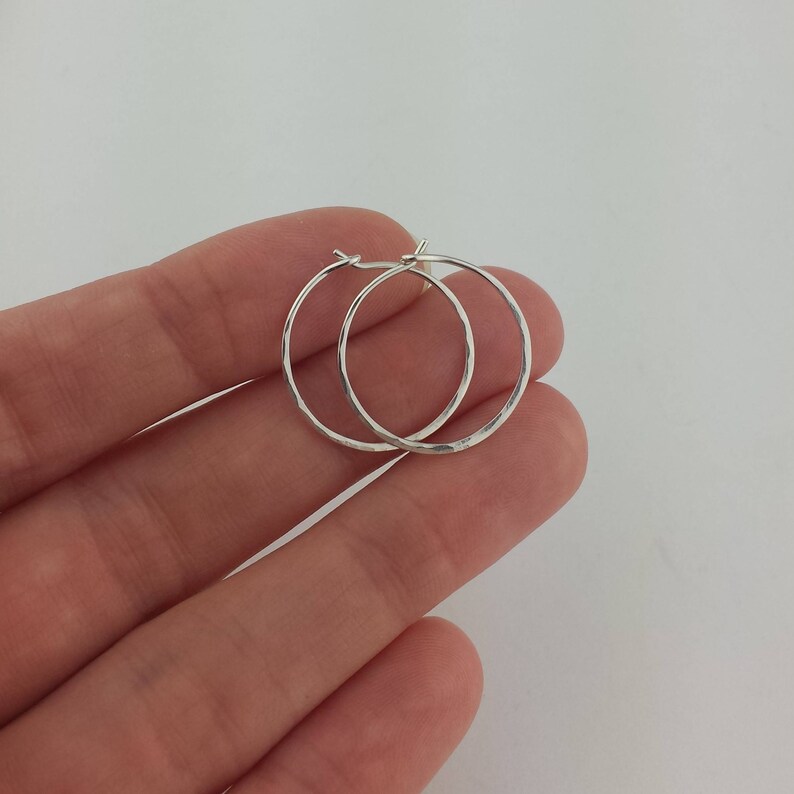 Thin Small Sterling Silver Hoop Earrings Gauge Wire Etsy Canada