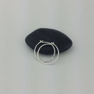 Thin Small Sterling Silver Hoop Earrings 20 Gauge Wire image 5