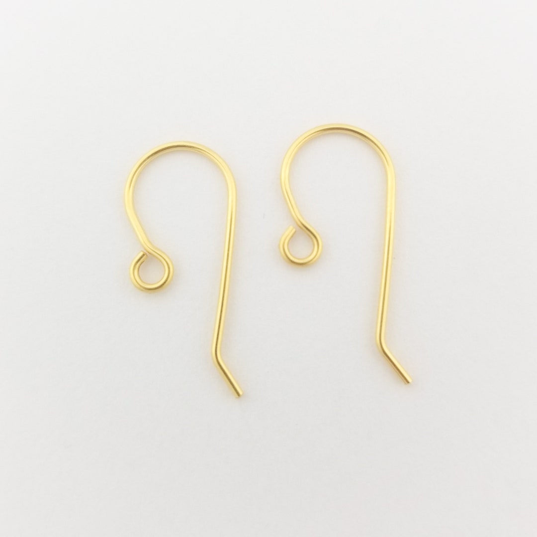 22k Solid Gold Ear Wire Solid Gold Ear Wire Hypoallergenic - Etsy