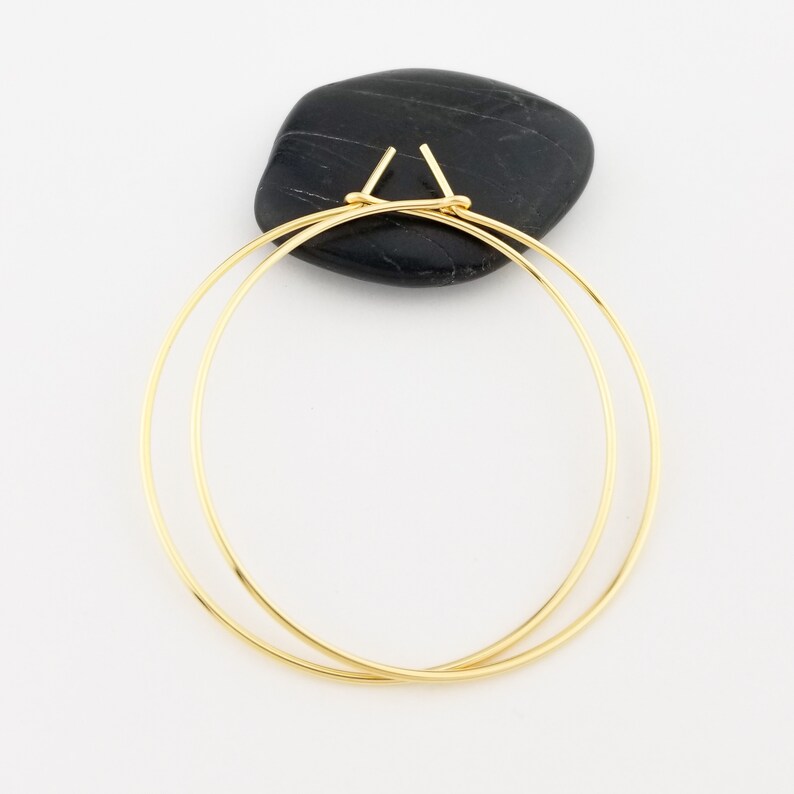 Thick 18k Solid Gold Hoop Earrings 18 Gauge Wire Gift for Her Etsy