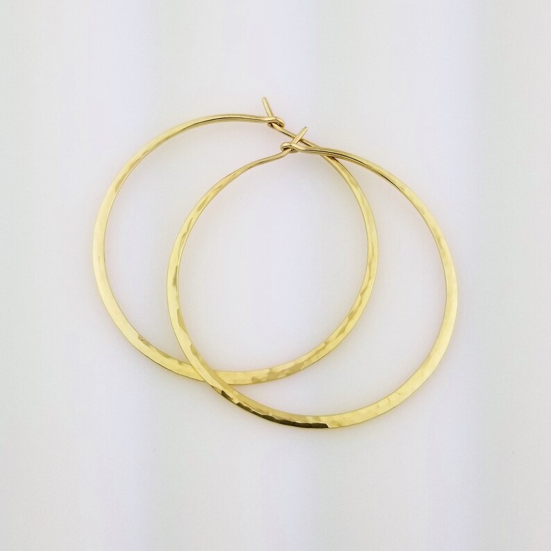 Extra Thick Hammered 14k Hoops 16 Gauge Solid 14k Gold Hoops Etsy