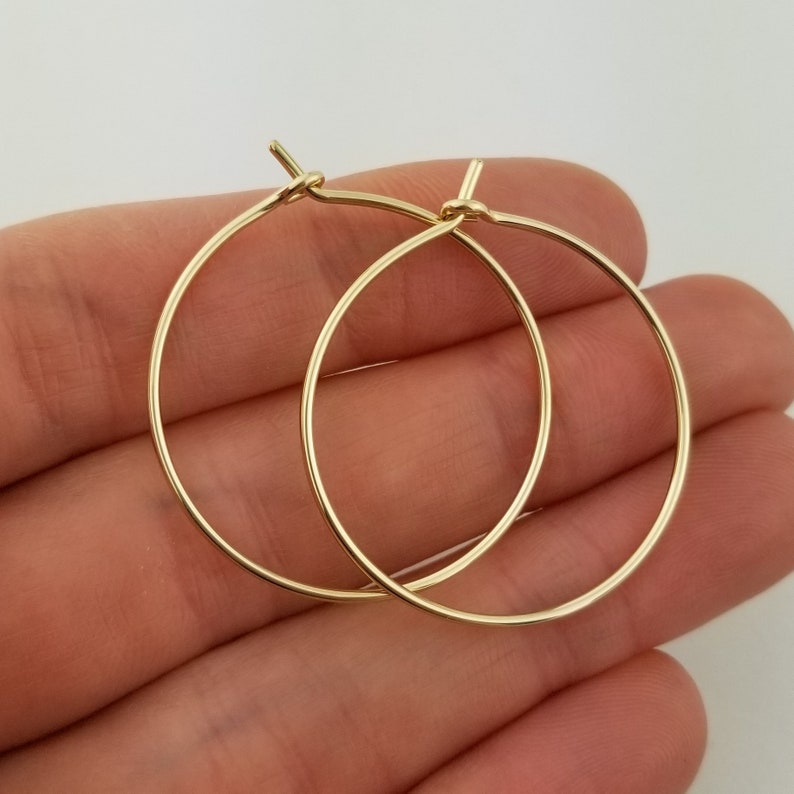 Thick 14k gold hoop earrings Clearance
