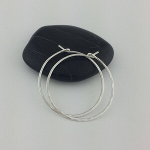 Thin Small Sterling Silver Hoop Earrings 20 Gauge Wire image 7