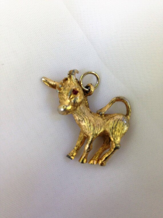 Vintage Sarah Coventry Donkey Charm, Democrat Don… - image 1