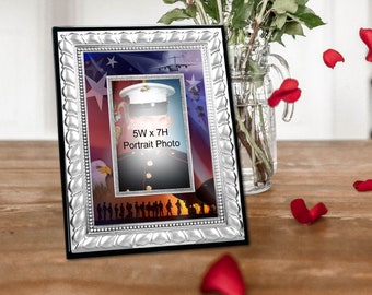 Photo Military Collage Matted 5x7 Soldier Veteran Picture Frame Photograph Table Plaque Marine Corps Service Award Retirement Gift Army