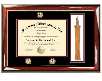 Graduation tassel diploma frame university college degree triple medallion seal logo graduation plaque certificate framing plaque