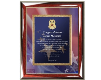 Law Enforcement Gift Wall Frame Personalized Poetry Police Academy Sheriff School Policeman Graduation Present For Son Daughter Friend