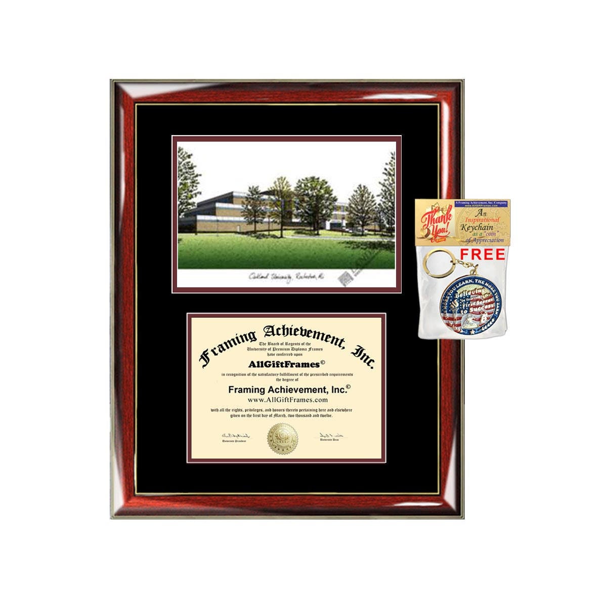 Campus Images Oakland University Gold Embossed Diploma Frame