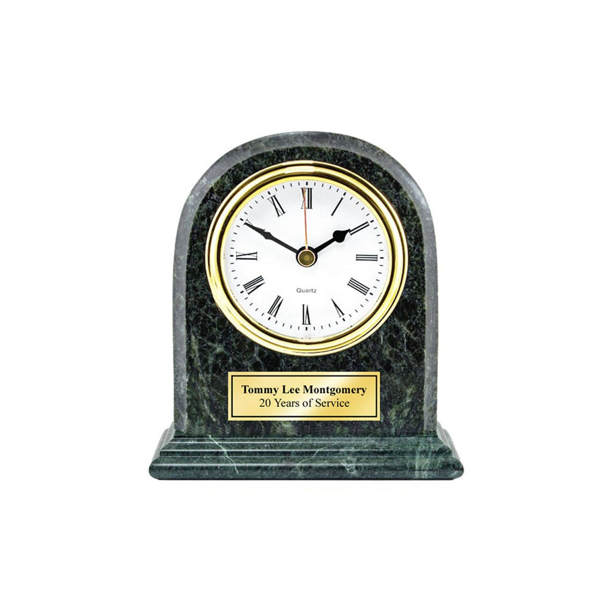 Heavy Genuine Marble Desk Clock Arch Personalized Gold Etsy