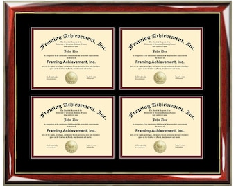 Four Certificate Frame Degree Framing Holds 4 Diploma Quadruple Documents Framing Professional Certification State Board College University
