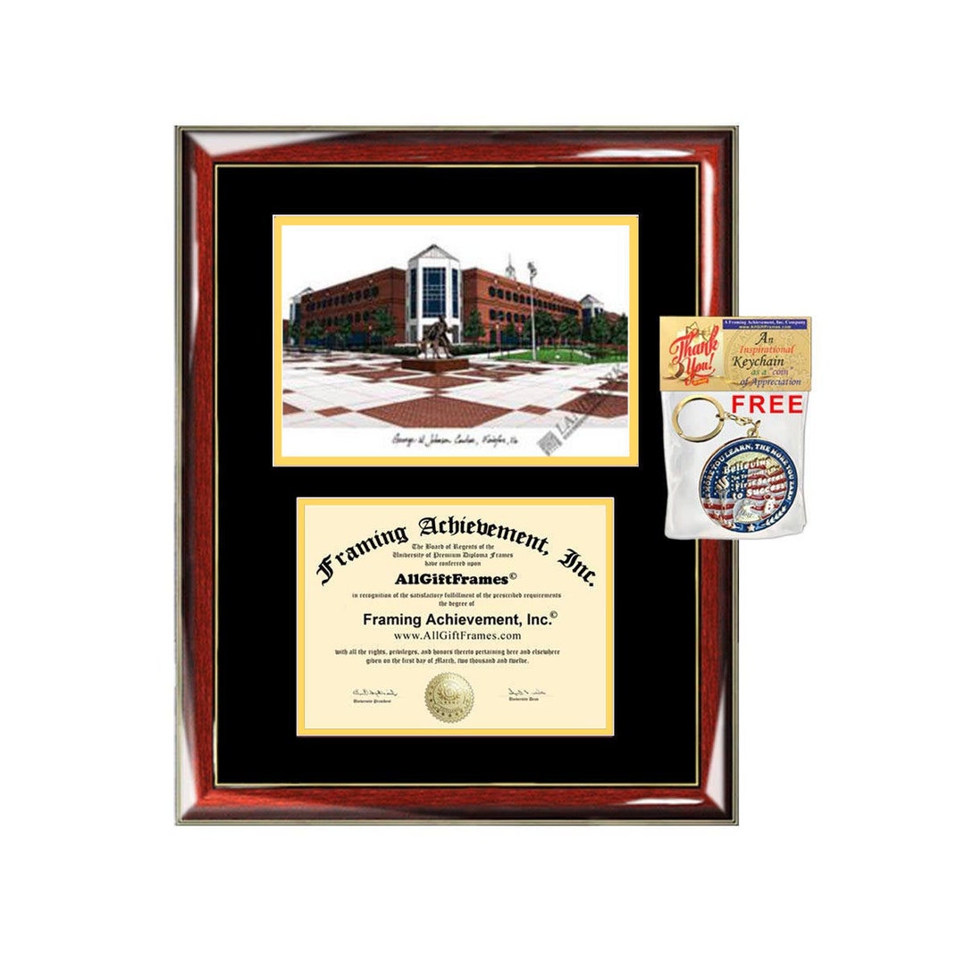 Mason University Diploma Frames GMU Lithograph Frame Campus