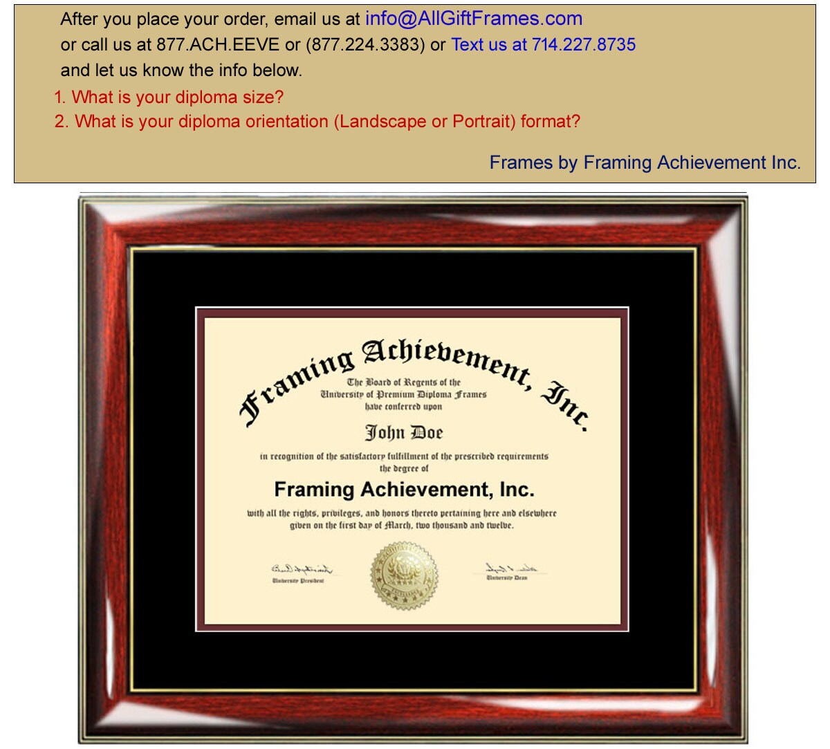 Degree frames deals
