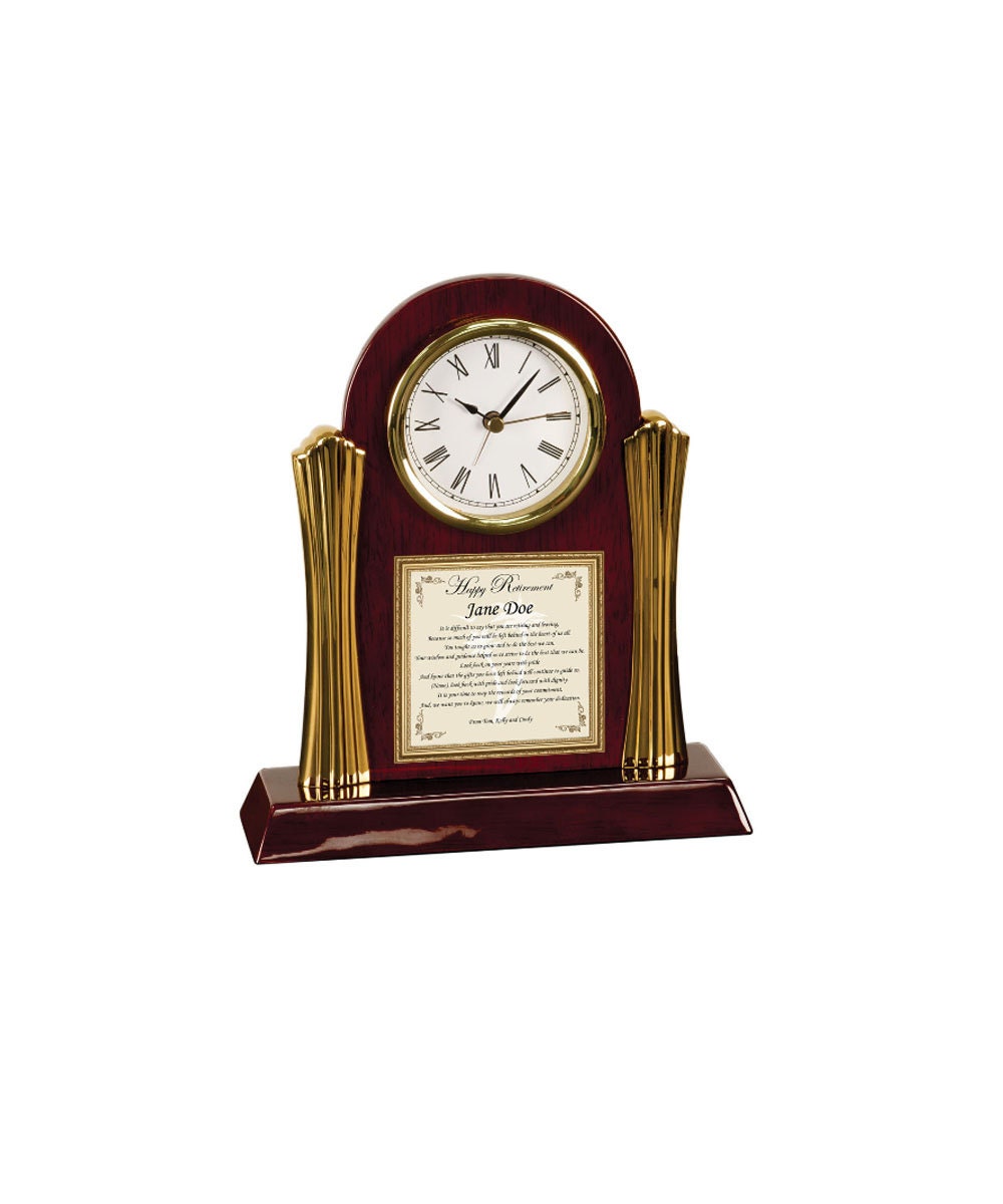 Retirement Congratulation Coworker Colleague Boss Gift Poetry Cherry Desk Clock Friend Poem Present