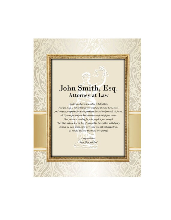 Don De Diplome De L Ecole De Droit 11x14 Unframed Print Etsy