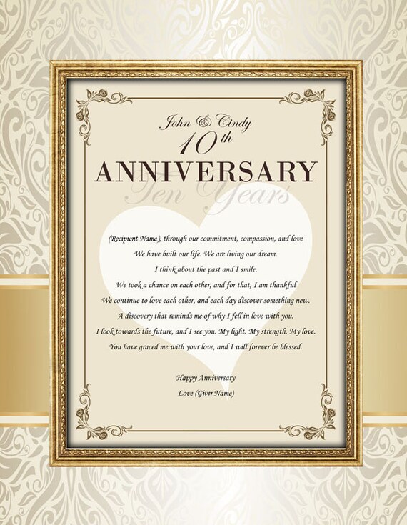 Happy Anniversary Personalized 11x14 Unframed Matted Design Etsy
