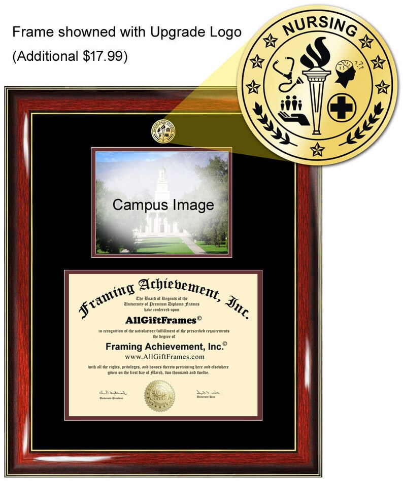 Radford University diploma frame campus photo certificate framing graduation document college degree plaque graduate document