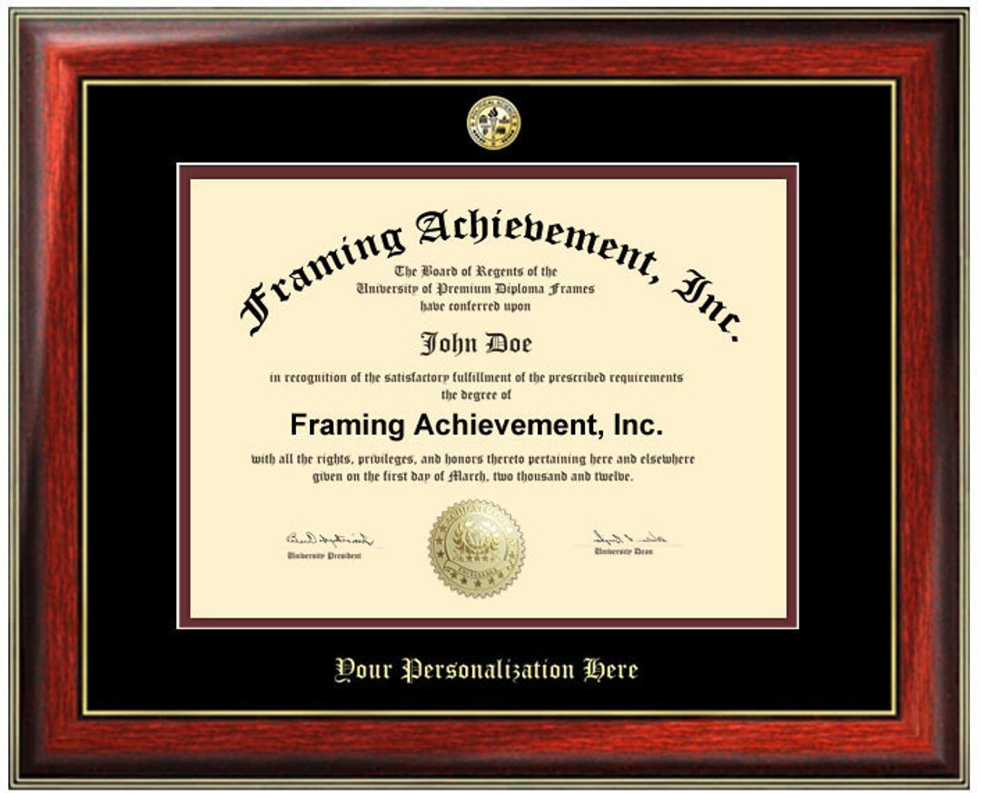 Embossed Diploma Frame College Major Logo Seal University Graduation