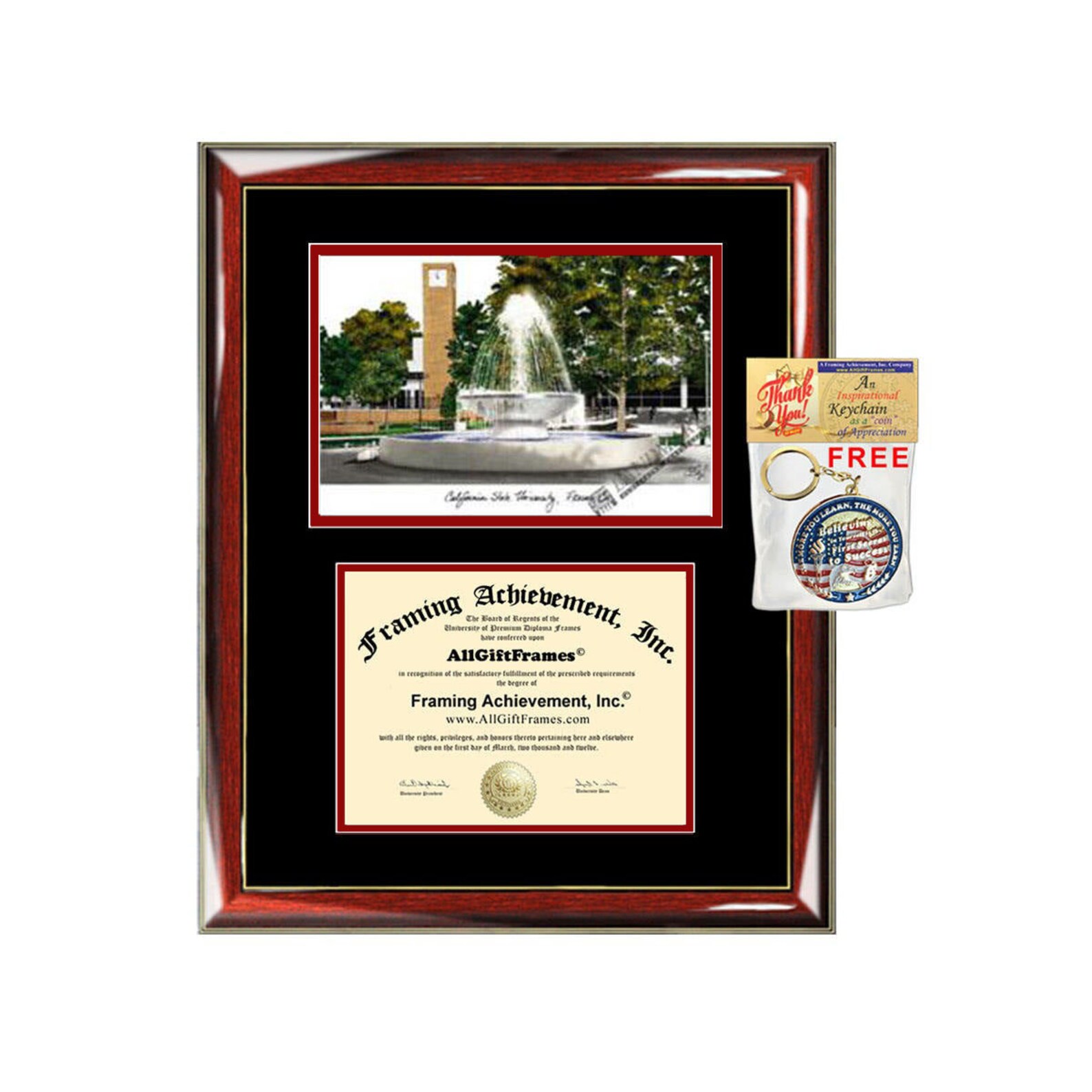 Fresno State Diploma Frames Campus Sketch Fresno State Etsy