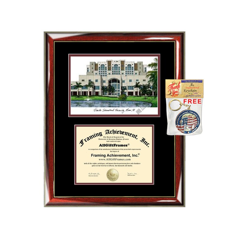 Fiu Diploma Frames Florida International University Lithograph Image 0