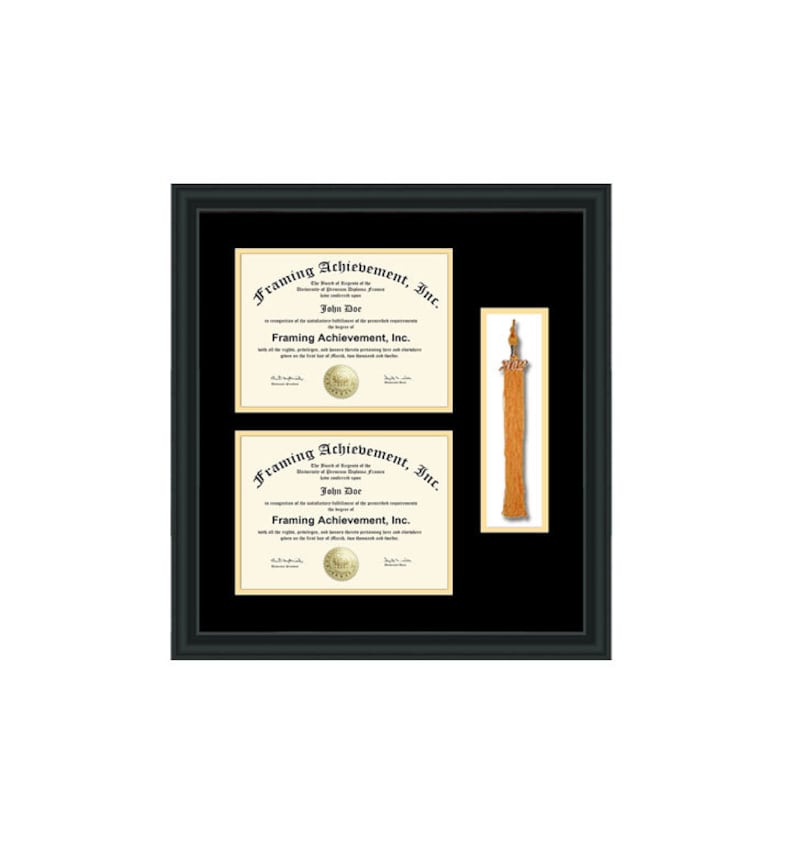 Double Diploma Frame Graduation Tassel Holder Box High School Degree College Certificate University Doent Framing Plaque