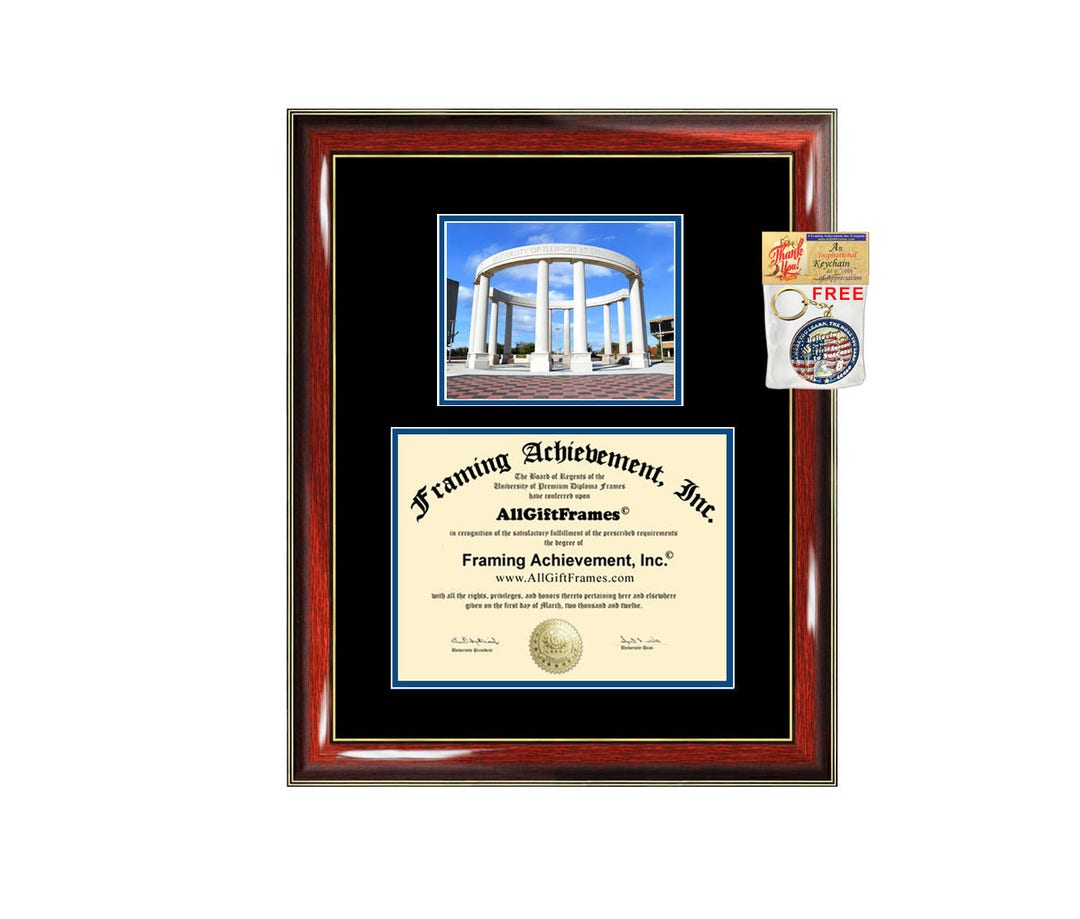 University of Illinois Springfield Diploma Frame Campus Photo
