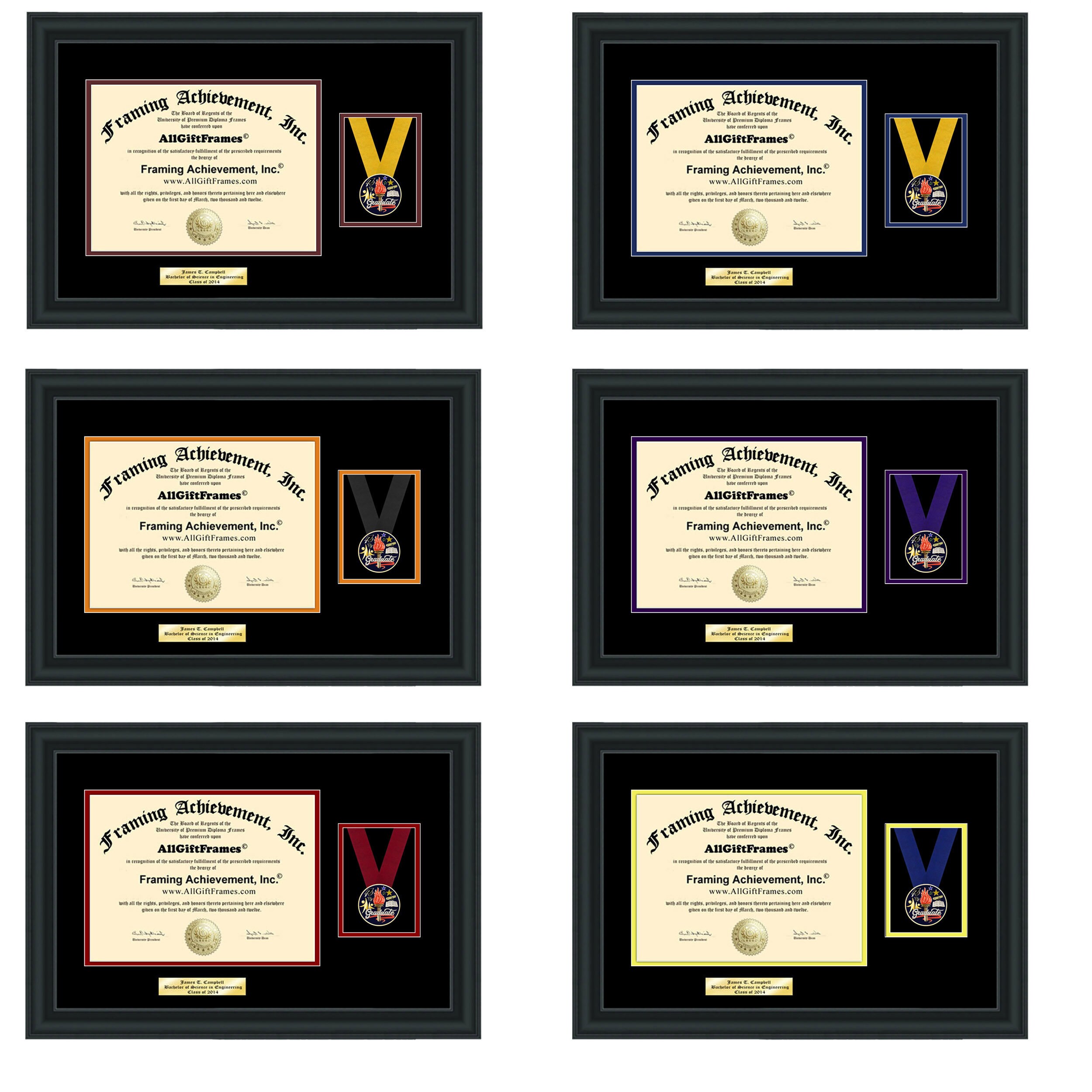 Engrave Diploma Frame Academic Graduation Medal Gold Enameled Etsy